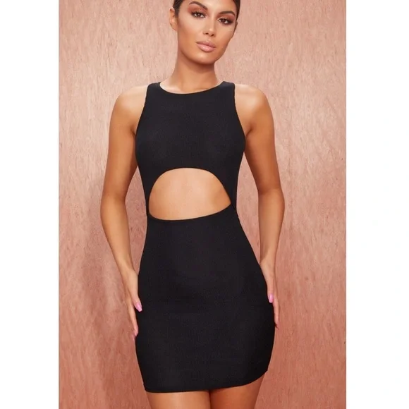 white christmas dresses Widow Spiked Cut Out Underbust Mini Dress